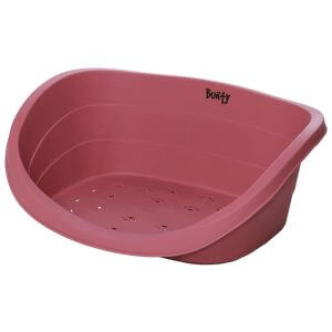 Armadillo Indestructible Plastic Dog Bed, Pink / Small