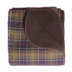 Barbour Dog Blanket in Classic Tartan & Brown One Size