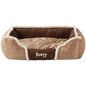 Bunty Kensington Dog Bed Soft Washable Fleece Fur Cushion Warm Luxury Pet Basket, Cream / Large