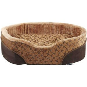 Bunty Mocha Dog Bed Soft Washable Fleece Fur Cushion Warm Luxury Pet Basket, Brown / Medium