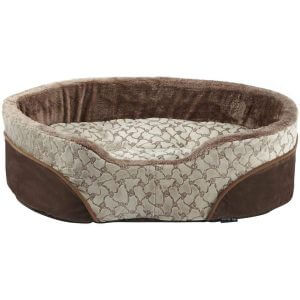 Bunty Mocha Dog Bed Soft Washable Fleece Fur Cushion Warm Luxury Pet Basket, Cream / Medium