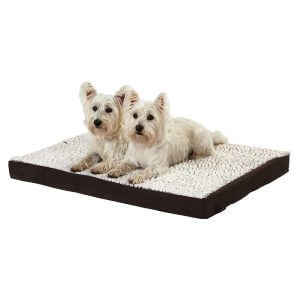 Bunty Ultra Soft Fur Washable Dog Pet Mattress Basket Bed Cushion Fleece Pillow, Brown / Medium