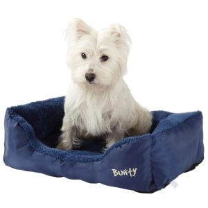 Deluxe Soft Washable Dog Pet Bed - Basket, Bed Cushion with Fleece Lining, Blue / Medium