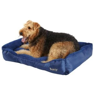 Deluxe Soft Washable Dog Pet Bed - Basket, Bed Cushion with Fleece Lining, Blue / XX-Large