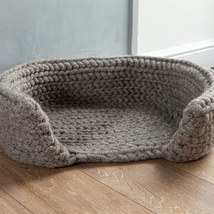 Dog Bed Chunky Crochet Basket Cat Luxury Cot Pure Wool