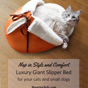 Giant Slipper Shoe Cat Bed in Orange, Sherpa Pet Bed, Jumbo Dog Condo, Furniture, Cave, Gift, House Warming Gift