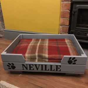 Personalised Cat Or Dog Rustic Wooden Crate Pet Bed