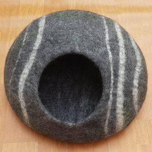 Premium Merino Cat Cave, Bed, House, Pet Puppy Bed , Handmade 100% Wool For Cats & Kittens - Light Grey