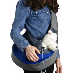 Asupermall - Cat Sling Carrier Dog Carrier Dog Sling Bag Pet Shoulder Bag Hands-free Dog Travel Bag,model: Blue-M