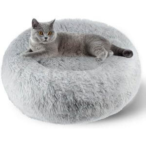 BETTE Plush Dog Baskets, Cat Beds, Washable Round Puppy Cushion Sofa, Animals Soft Donut Basket, Calming Bed with Non-Slip Bottom, Cat's Nest Bed