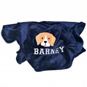 Beagle Hand Made Embroidered Personalised Dog Blanket Choice Of 8 Colours