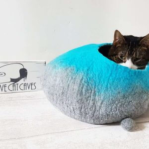 Cat Bed Cave Nap Cocoon House Felted Wool With Free Ball - Medium Or Small