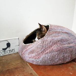 Cat Bed/Cave House Nap Cocoon Lover Gift Marble Effect