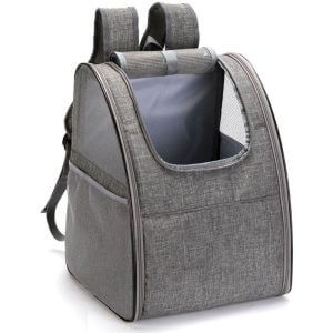 Cat Carrier Backpack Foldable Pet Carrier Backpack Breathable Mesh Carrier Bag with Inner Pad for Cats and Small Dogs Travel Camping Hiking,model:Grey