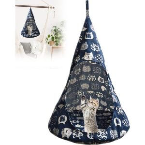 Cat Hammock Cat Beds Cat Swing Chair Pet Hanging Basket Cat nest Swing Kitten Hanging nest at Tent or Window Perch-Ideal for Pet and Kids Toy Storage