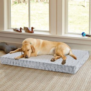 Dog Bed Waterproof Cushion Pet Mattress Washable Zipped Cover Comfy Spiral Fur Grey, Jumbo Plus (145 X 120 x 12cm)