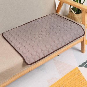 Dog Cooling Mat Summer Dog Mat Breathable Cat Blanket Cat Ice Pads Durable Non-Stick Pad Pet Products (Brown 62X50cm) - Langray