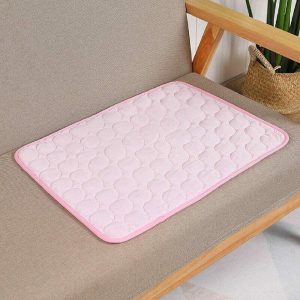 Dog Cooling Mat Summer Dog Mat Breathable Cat Blanket Cat Ice Pads Non-stick Durable Pad Pet Products (Pink 70X55cm) - Langray