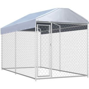 Hommoo Outdoor Dog Kennel with Canopy Top 382x192x235 cm VD06396
