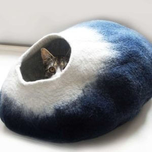 Midnight Moon Cat Bed Cave House Felted Larger Size