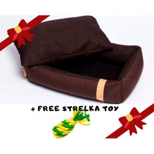 Nuf Nuf Pets - Nuf Nuf Dog Bed BOBBIE Chestnut Basic PLUS with Free Strelka Toy (MEDIUM)