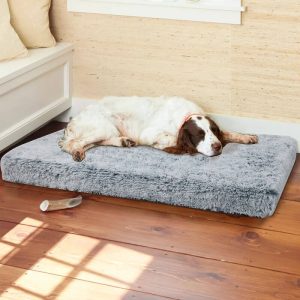 Oversize Orthopedic Dog Bed Long Plush Memory Foam Mattress Crate Support Mat, Jumbo (53.1x39.3x4.7 in)