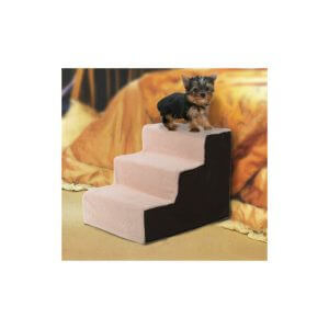 PawHut Deluxe Pet Stairs 3 Steps Dog Cat Soft Padded Covered Staircase Non Slip