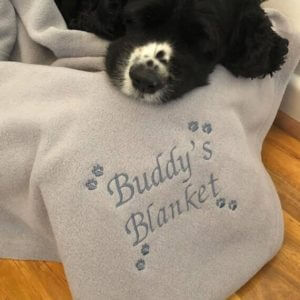 Personalised Pet Dog Puppy Cat Blanket Embroidered Name Ideal For Bed Crate Gift