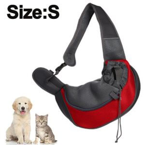 Pet Sling Carrier ,Small Dog Cat Sling Pet Carrier Bag Safe Reversible Comfortable Machine Washable Adjustable Pouch Single Shoulder, S, red