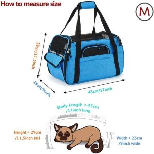 Pet Travel Bag, Large Cat Carry Bag, Dog, Cat Carrier Bag, Foldable Breathable Net, Can Carry 9kg, 50 x 31 x 31cm