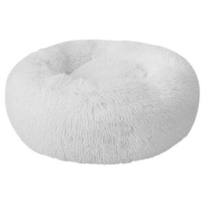 Plush Round Pet Nest (White-50cm Diameter)