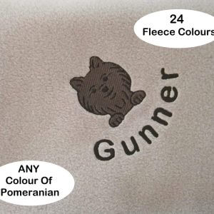 Pomeranian Fleece Blanket, Personalised Embroidered Anti Pil Soft Fleece, Butterfly Dog, Papillion Lover Gift, 24 Colours