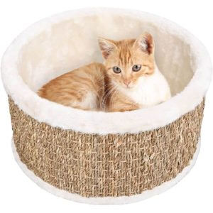 Round Cat Basket 36 cm Seagrass - Beige - Vidaxl