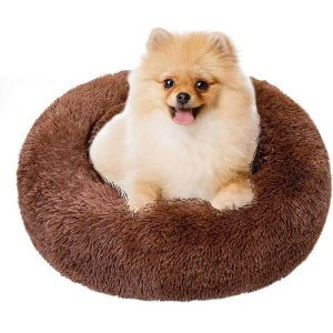 Round Dog Basket Cat Cushion Donut Basket, Dog Basket Cat Bed Extra Soft Comfortable and Cute, Cushion for Cats and Small Dogs of Medium Size, 80cm,