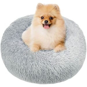 Round Dog Basket Cat Cushion Donut Basket, Dog Basket Cat Bed Extra Soft Comfortable and Cute, Cushion for Medium Sized Cats and Small Dogs, 80cm,