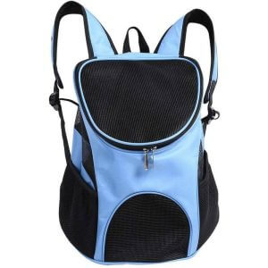 SOEKAVIA Dog Cat Carrier Backpack, Hands Free Adjustable Ventilation Double Shoulder Bag for Carrying Dog Cat Kitten Rabbit Walking Hiking Traveling