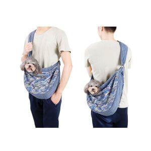 Small Pet Dog Cat Carrier Bag Camouflage Breathable Shoulder Bag Puppy Dog Travel Bag for Small Pets Up to 7kg (Blue)
