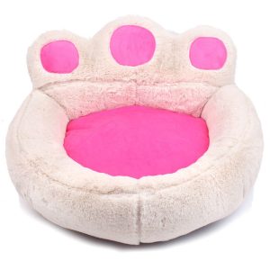 Soft Pet Sofa Comfortable Pet Bed Mat Dog and Cats Sleeping Bed Washable, Beige, M