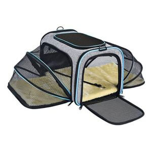 Thsinde - Pet Carrier for Cat, Puppy, Portable Four-sides Expandable Airline Approved Cat Carrier Travel Friendly Foldable Soft Fleece Bed Carry Your