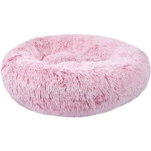 Warm pet bed, hug dog kennel, soft puppy sofa, round bed cat and dog sleeping mat XH062 (diameter: 60cm, Gradient Rose Pink)
