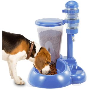 Asupermall - 500ml 1.25kg Water and Food Dispenser Pet Feeder Water and Food Automatic Feeder Food Dispenser Water Fountain for Dogs and Cats Pet