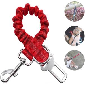 Asupermall - Dog Seat Belt 3-in-1 Multifunctional Pet Safety Belt Reflective Dog Car Harness with Seatbelt Buckle D-ring 360¡ã no Tangle