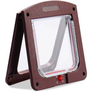 Cat and Dog Flap Small 4-Way Lockable Puppy Door Easy to Install - Litzee