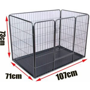 Day Plus - Puppy Play Pen Dog Crate Whelping Box Rabbit Enclosure Dog Cage 6 Panel 107x71cm