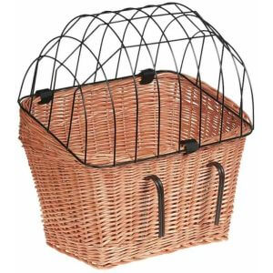 Dog Bicycle Basket Carrier Willow 45x38x47 cm - Brown - Flamingo