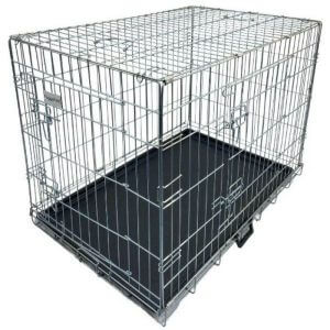 Dog Cage with Plastic Tray - Silver - X-Small - Hugglepets