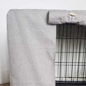 Dog Crate Cover - Made-To-Measure Grey Linen Look