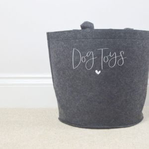 Dog Toy Storage Basket, Personalised Dog Toy Pet New Puppy Gift, Bin, Bag, Storage, Gift