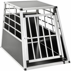 Dog crate single - dog cage, puppy crate, dog travel crate - 65 x 90 x 69.5 cm - black