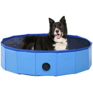 Foldable Dog Swimming Pool Blue 80x20 cm PVC - Vidaxl